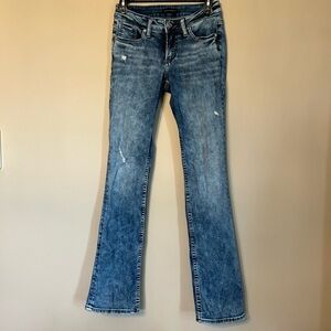 Silver Suki Slim Distressed Bootcut Jeans